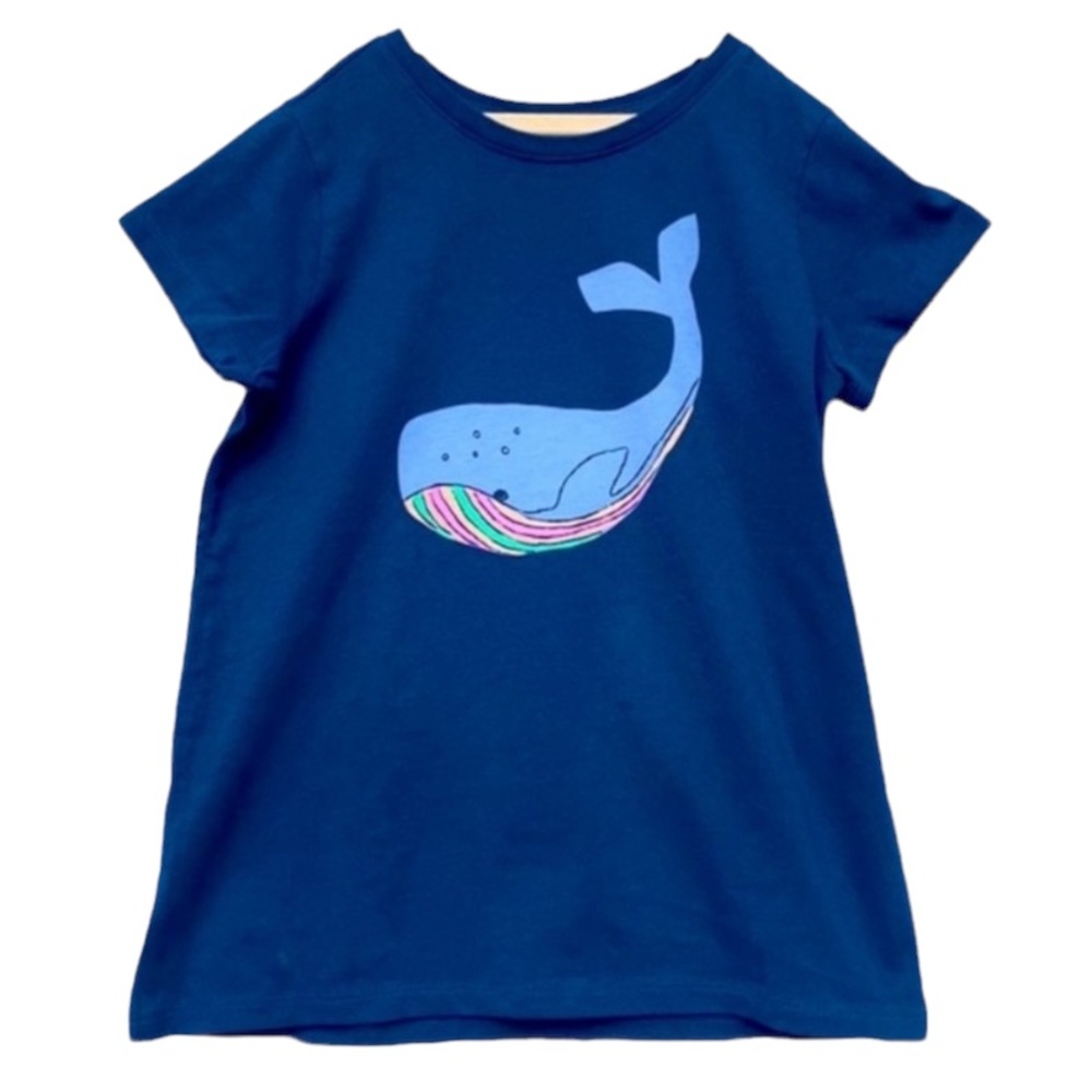 TEA COLLECTION Whaling It Navy Blue Short Sleeve Tee Shirt